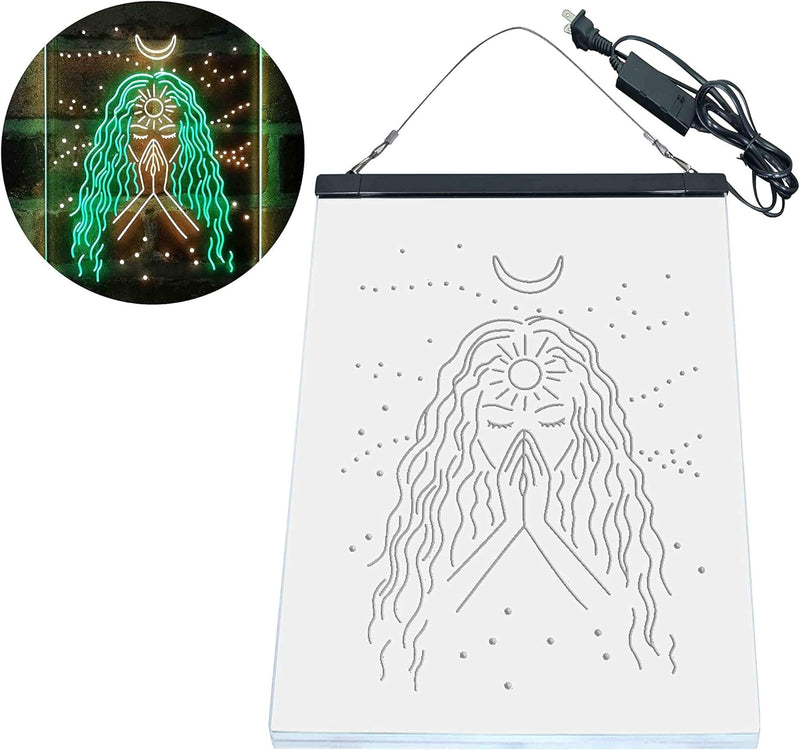 Psychic Girl Moon Star Bedroom Decoration LED Light Sign - LED Gift Works