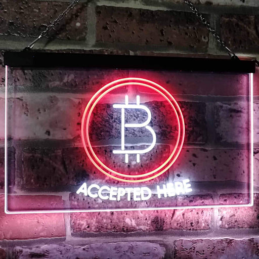 Bitcoin Accepted Here LED Light Sign - Way Up Gifts