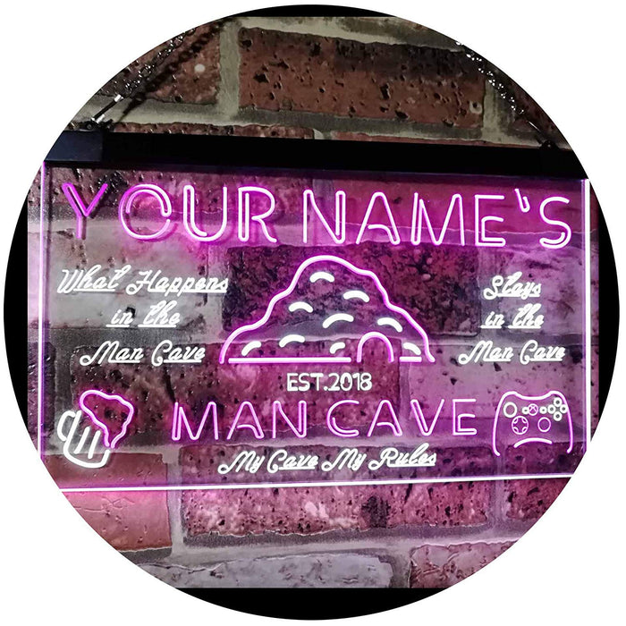 Personalized Man Cave LED Light Sign - Way Up Gifts