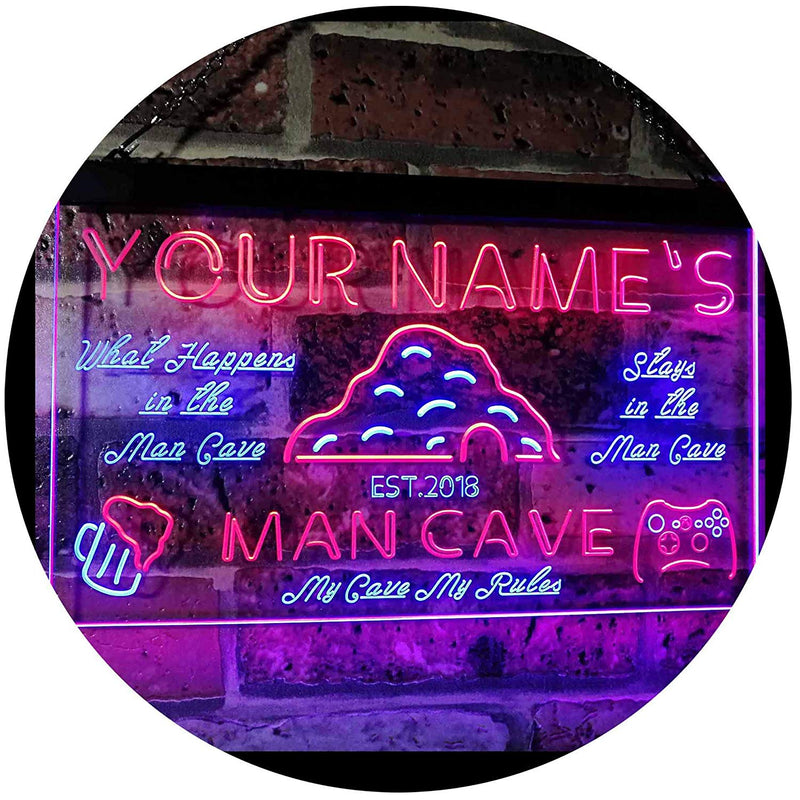 Personalized Man Cave LED Light Sign - LED Gift Works
