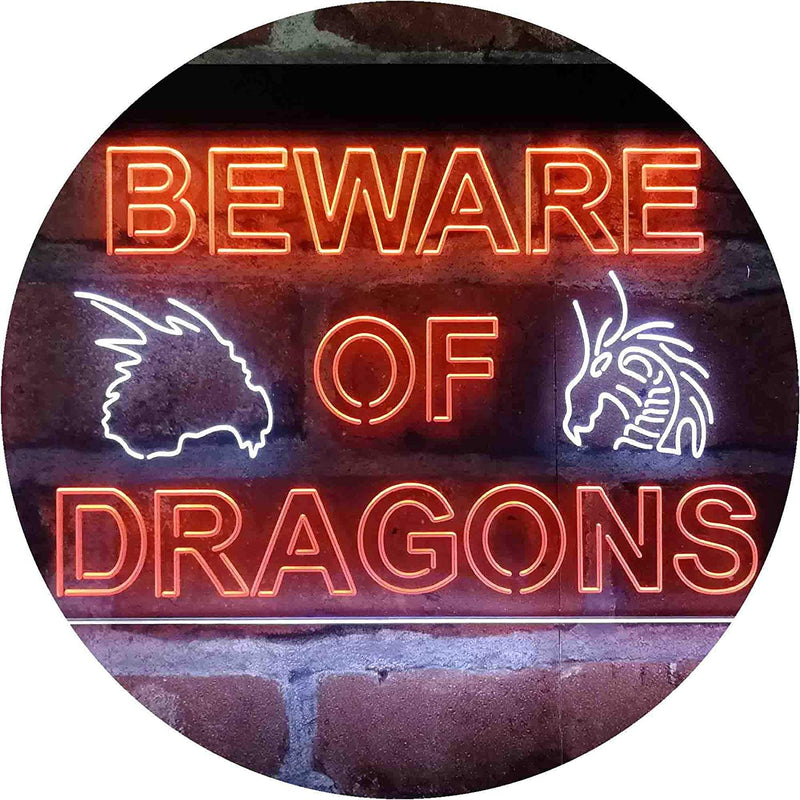 Beware of Dragon Kid Room Decoration LED Light Sign - LED Gift Works