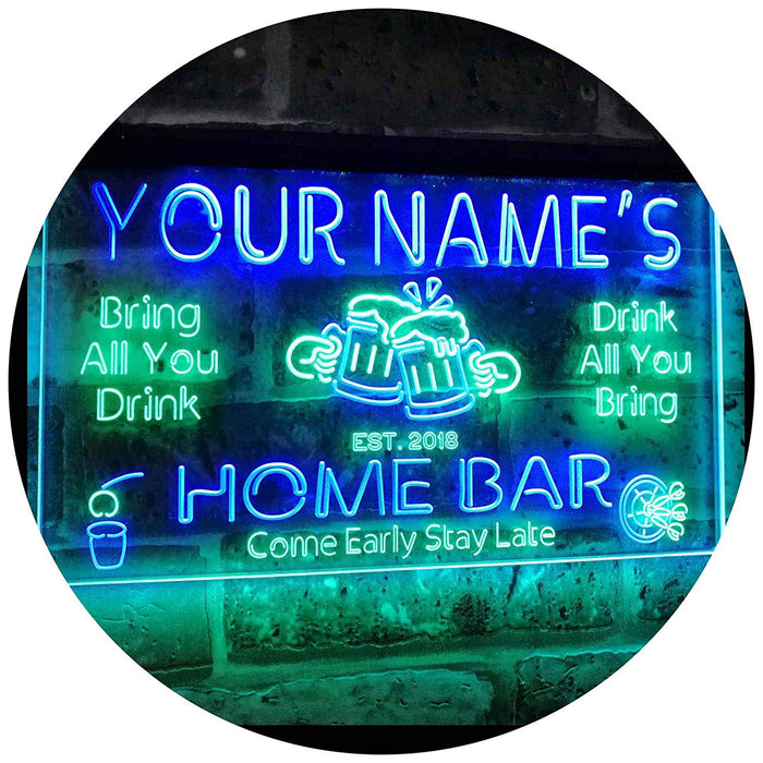 Personalized Home Bar LED Light Sign - Way Up Gifts
