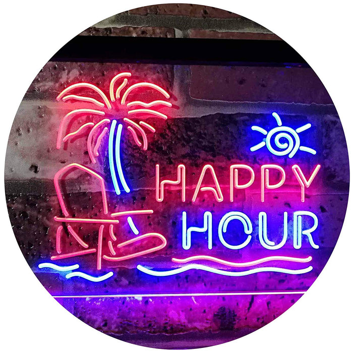 Beach Theme Happy Hour LED Light Sign - Way Up Gifts