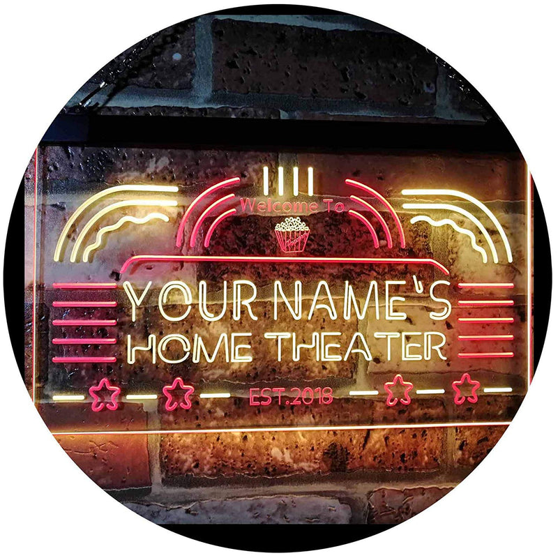 Personalized Home Theater LED Light Sign - LED Gift Works