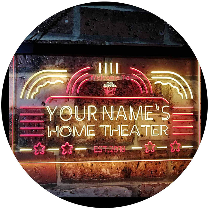 Personalized Home Theater LED Light Sign - Way Up Gifts