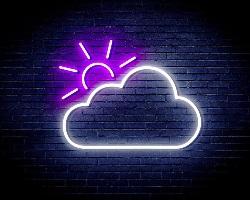 Cloud with Sun Appearing Flex Silicone LED Sign (Neon-Style, LED Technology) - Way Up Gifts