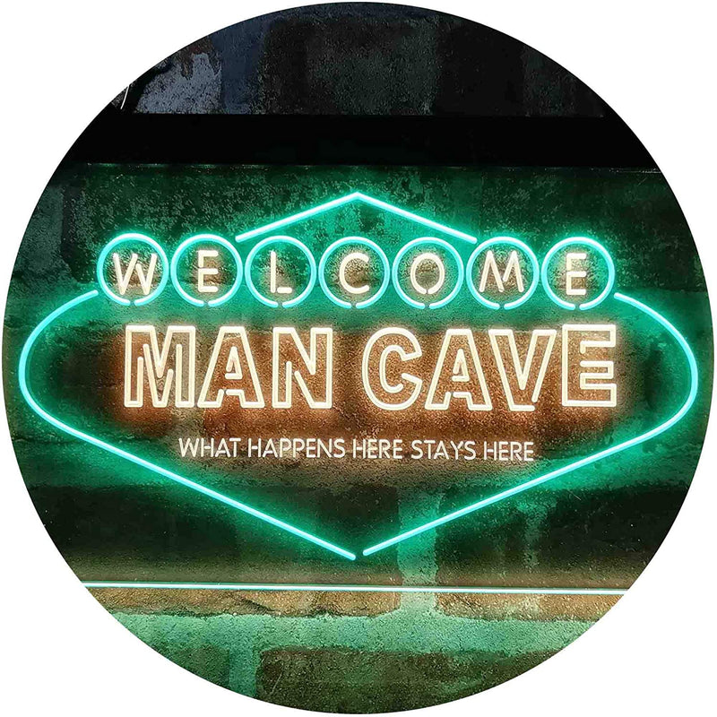 Man Cave Welcome What Happens Here Stays Here LED Light Sign - LED Gift Works