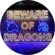 Beware of Dragon Kid Room Decoration LED Light Sign - LED Gift Works