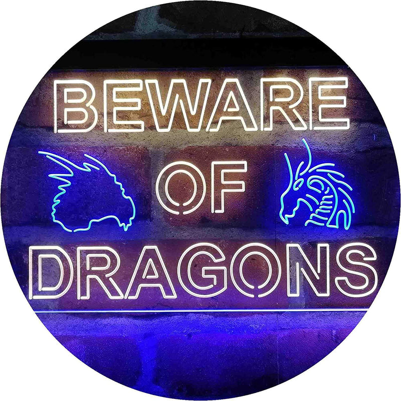 Beware of Dragon Kid Room Decoration LED Light Sign - LED Gift Works