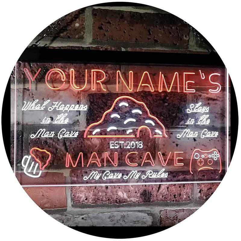 Personalized Man Cave LED Light Sign - LED Gift Works