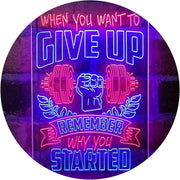 Remember Why You Started Fitness Gym Weightlifting LED Light Sign - LED Gift Works