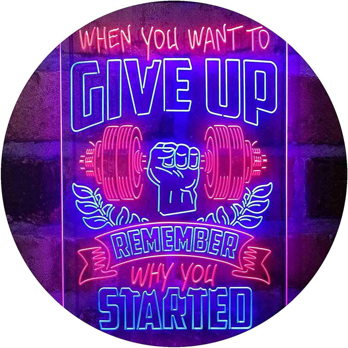 Remember Why You Started Fitness Gym Weightlifting LED Light Sign - Way Up Gifts