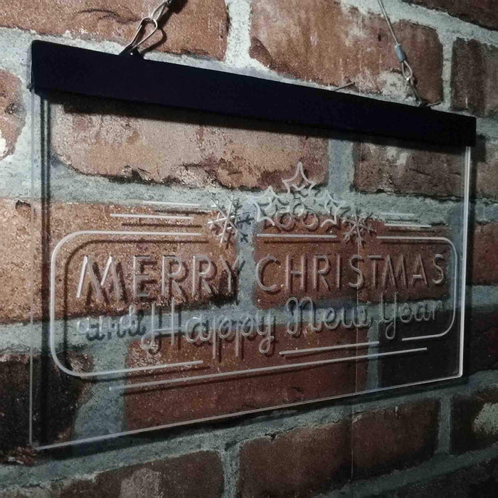 Merry Christmas & Happy New Year Dual Color LED Light Sign - Way Up Gifts