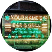 Personalized Restaurant Bar & Grill LED Light Sign - LED Gift Works