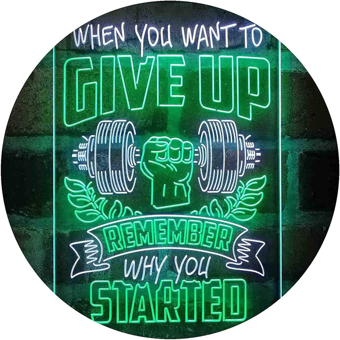 Remember Why You Started Fitness Gym Weightlifting LED Light Sign - Way Up Gifts