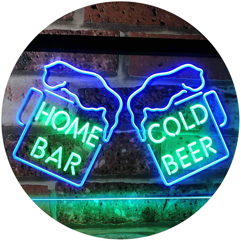 Home Bar Cold Beer Cheers LED Light Sign - LED Gift Works