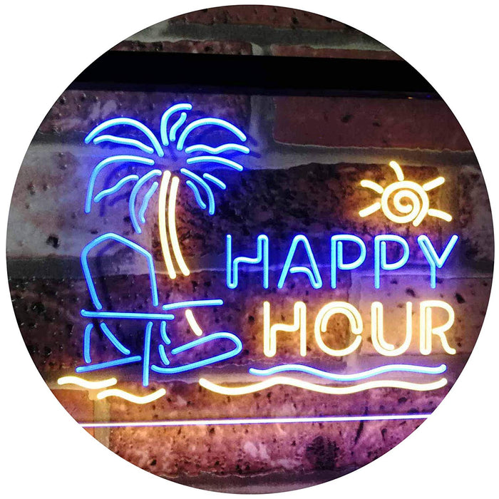Beach Theme Happy Hour LED Light Sign - Way Up Gifts