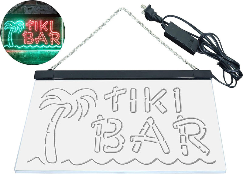 Tiki Bar Palm Tree LED Light Sign - LED Gift Works