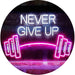 Never Give Up Weight Train Fitness Gym LED Light Sign - Way Up Gifts