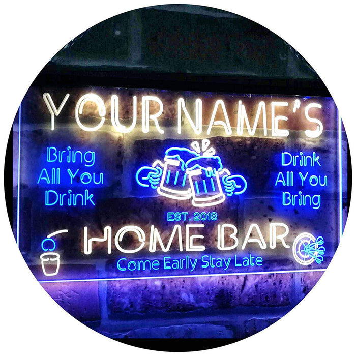 Personalized Home Bar LED Light Sign - Way Up Gifts