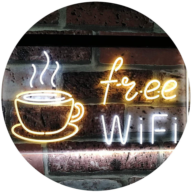 Free Wi-Fi Coffee LED Light Sign - LED Gift Works