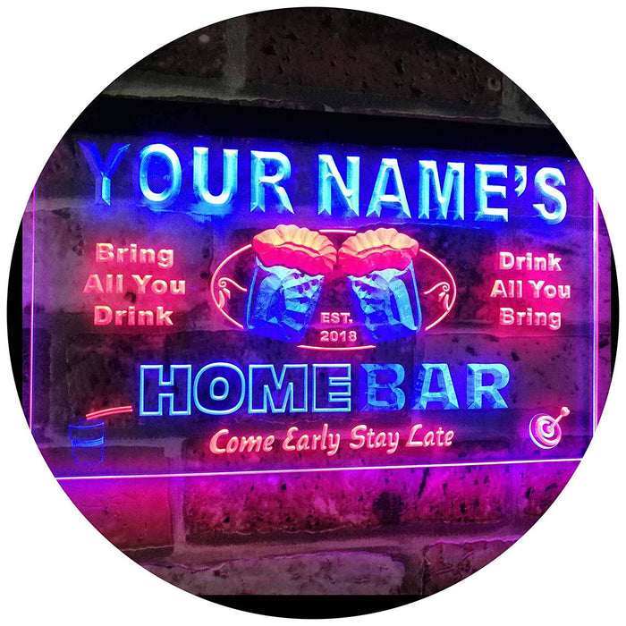 Personalized Home Bar LED Light Sign - Way Up Gifts