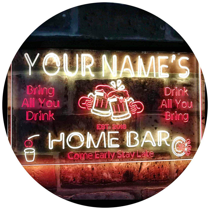 Personalized Home Bar LED Light Sign - Way Up Gifts