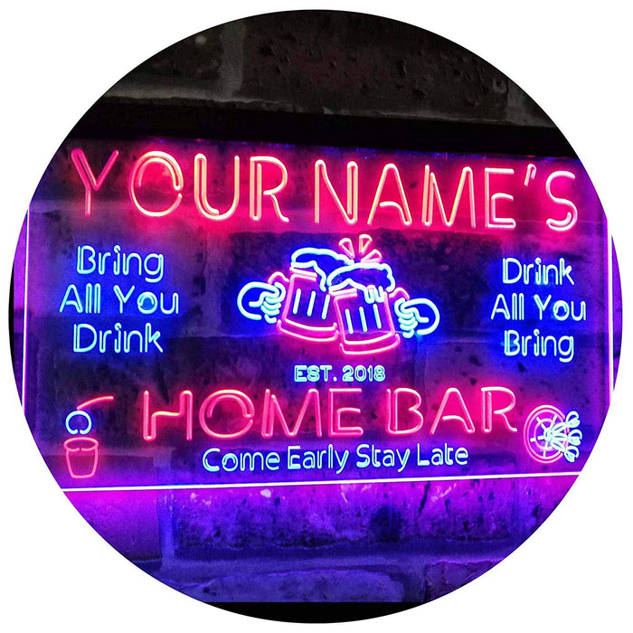 Personalized Home Bar LED Light Sign - Way Up Gifts