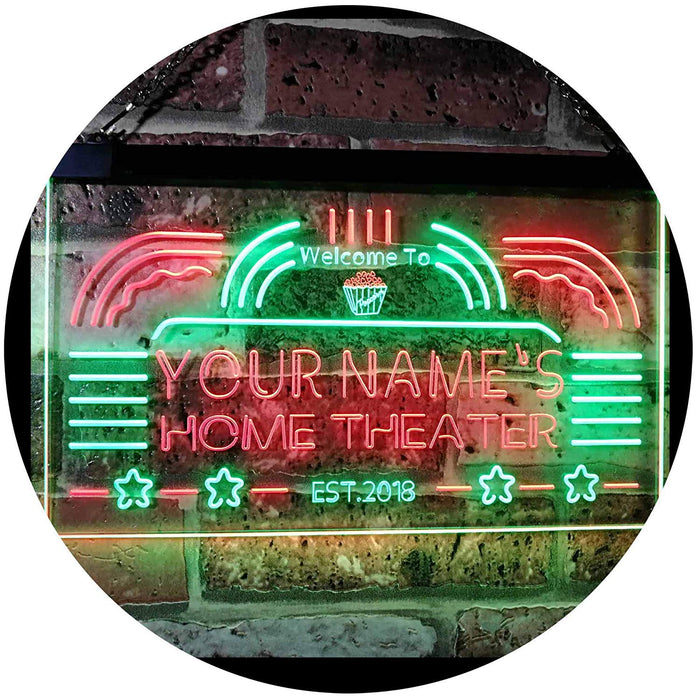 Personalized Home Theater LED Light Sign - Way Up Gifts