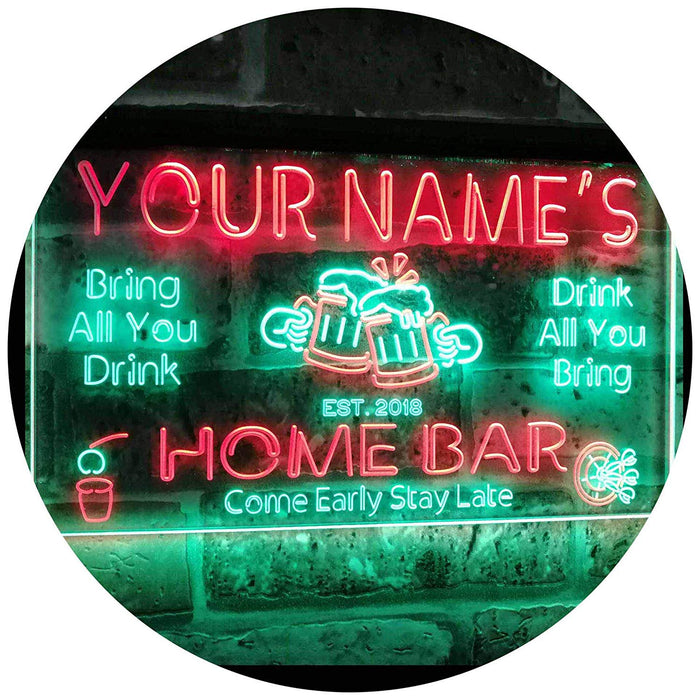 Personalized Home Bar LED Light Sign - Way Up Gifts