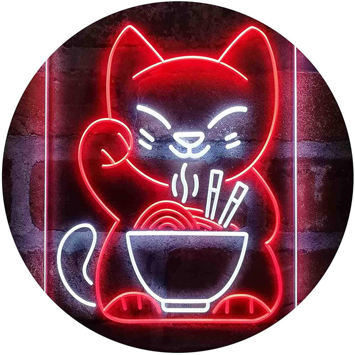 Maneki Neko Ramen Luck Cat LED Light Sign - Way Up Gifts