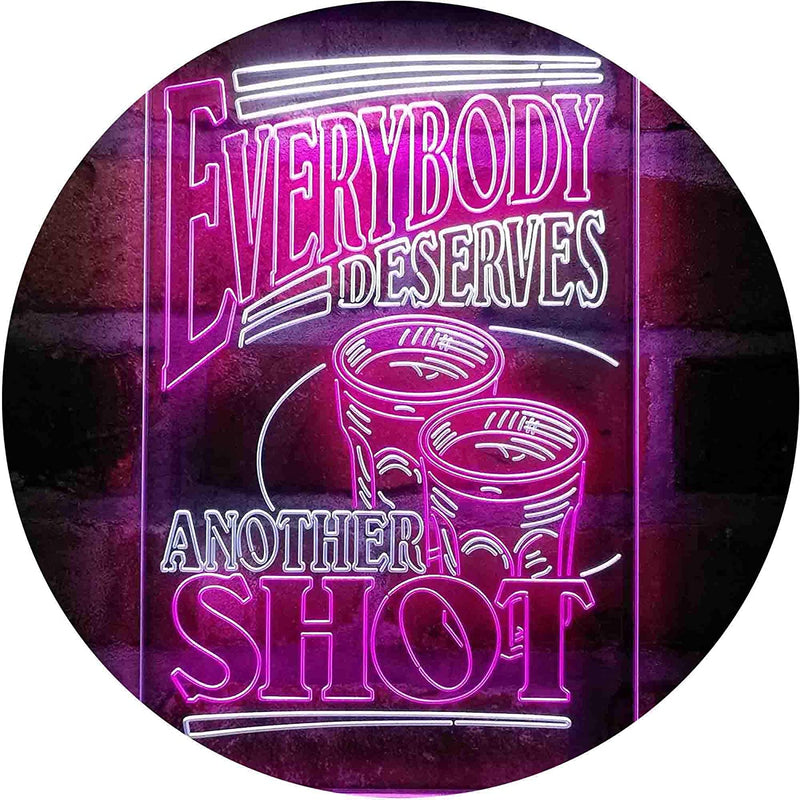 Everybody Deserves Another Shot Home Bar Humor Quote LED Light Sign - LED Gift Works