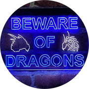 Beware of Dragon Kid Room Decoration LED Light Sign - LED Gift Works