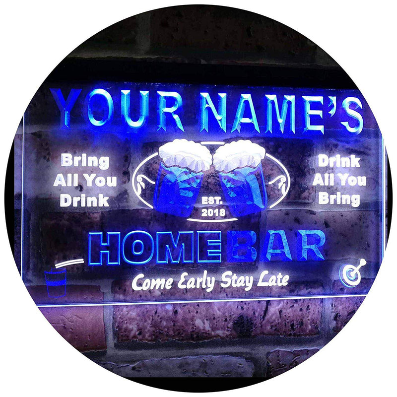 Personalized Home Bar LED Light Sign - LED Gift Works