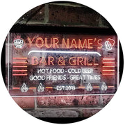 Personalized Restaurant Bar & Grill LED Light Sign - LED Gift Works
