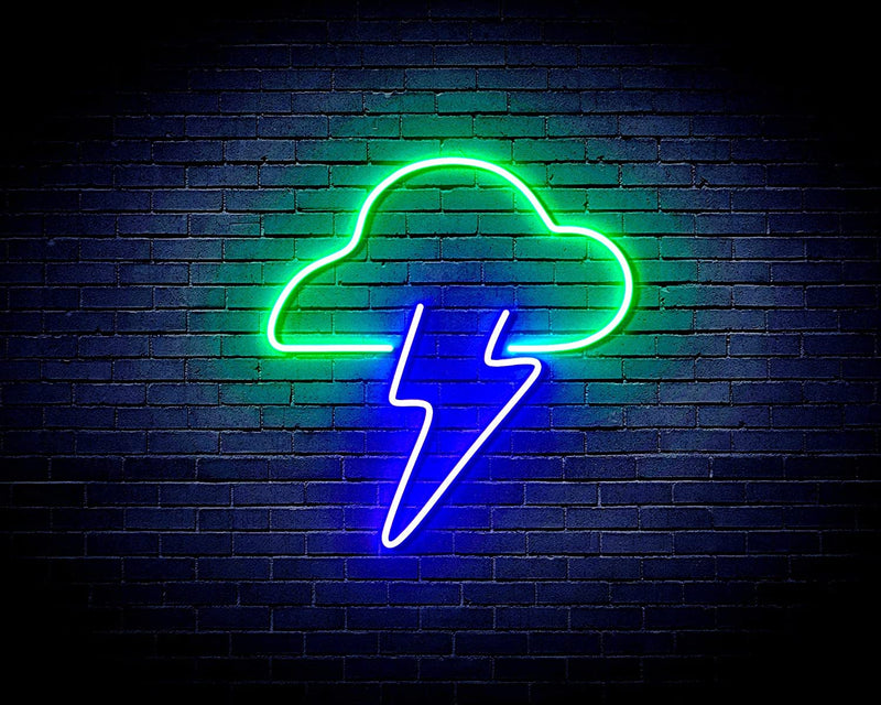 Cloud Lightning Bolt Flex Silicone LED Sign (Neon-Style, LED Technology) - LED Gift Works