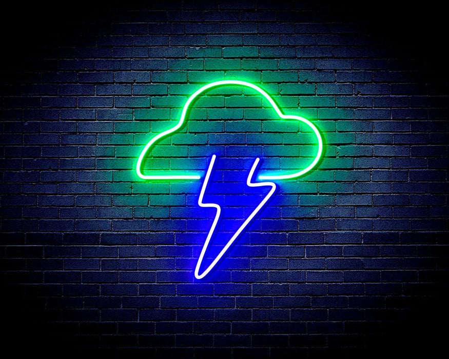 Cloud Lightning Bolt Flex Silicone LED Sign (Neon-Style, LED Technology) - Way Up Gifts