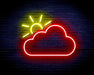 Cloud with Sun Appearing Flex Silicone LED Sign (Neon-Style, LED Technology) - Way Up Gifts