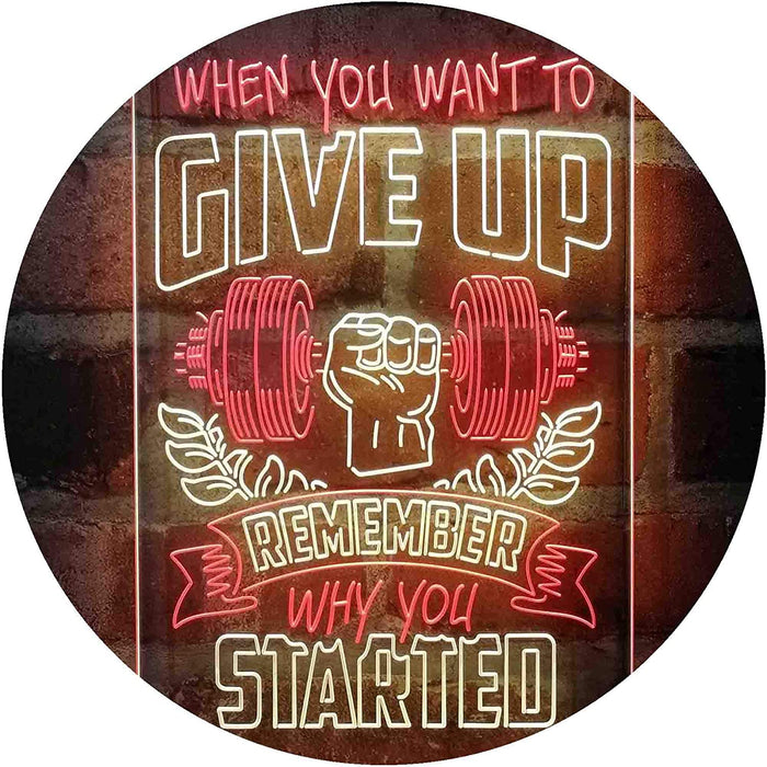 Remember Why You Started Fitness Gym Weightlifting LED Light Sign - Way Up Gifts
