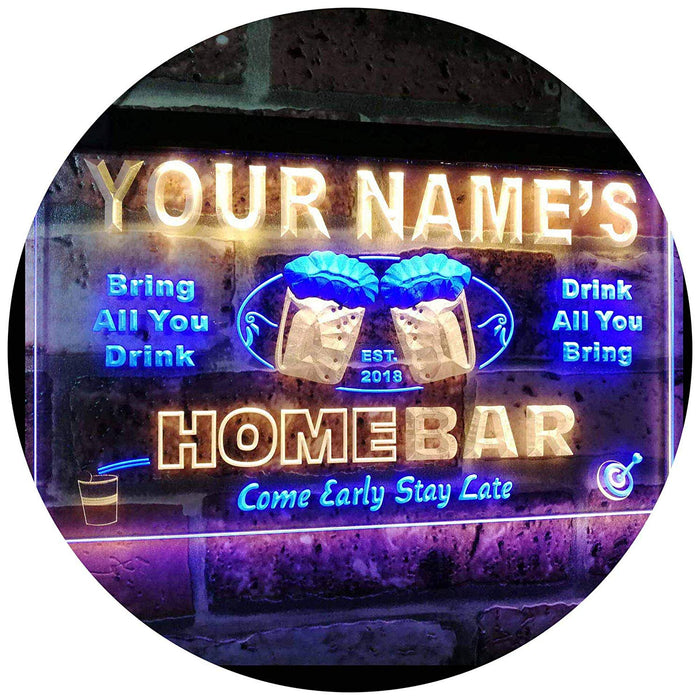 Personalized Home Bar LED Light Sign - Way Up Gifts