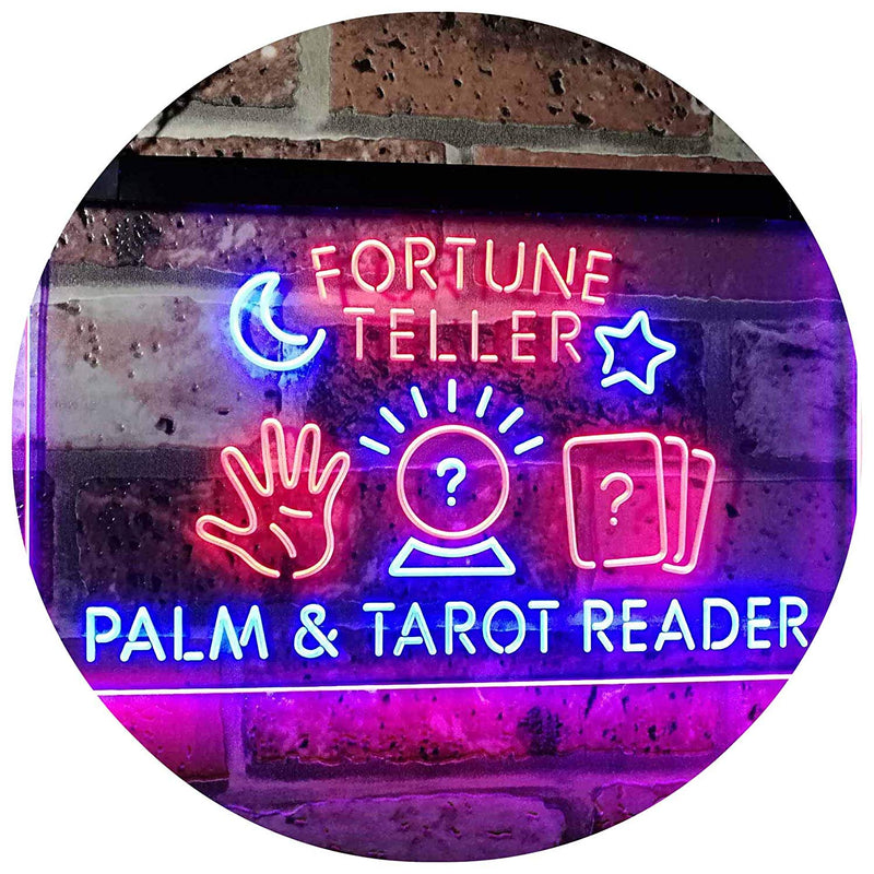 Psychic Fortune Teller Palm Tarot Reader LED Light Sign - LED Gift Works