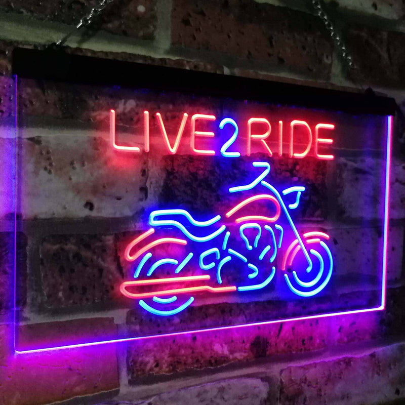 Motorcycle Live to Ride LED Light Sign - LED Gift Works