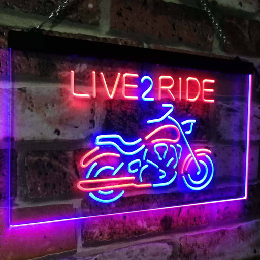 Motorcycle Live to Ride LED Light Sign - LED Gift Works