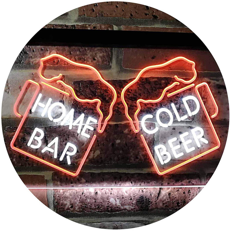 Home Bar Cold Beer Cheers LED Light Sign - LED Gift Works