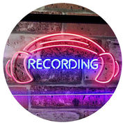 Headphones Recording LED Light Sign - LED Gift Works