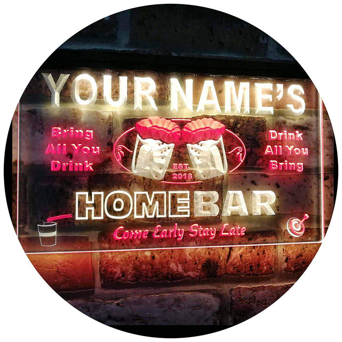 Personalized Home Bar LED Light Sign - Way Up Gifts
