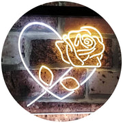 Rose Flower & Heart LED Light Sign - LED Gift Works