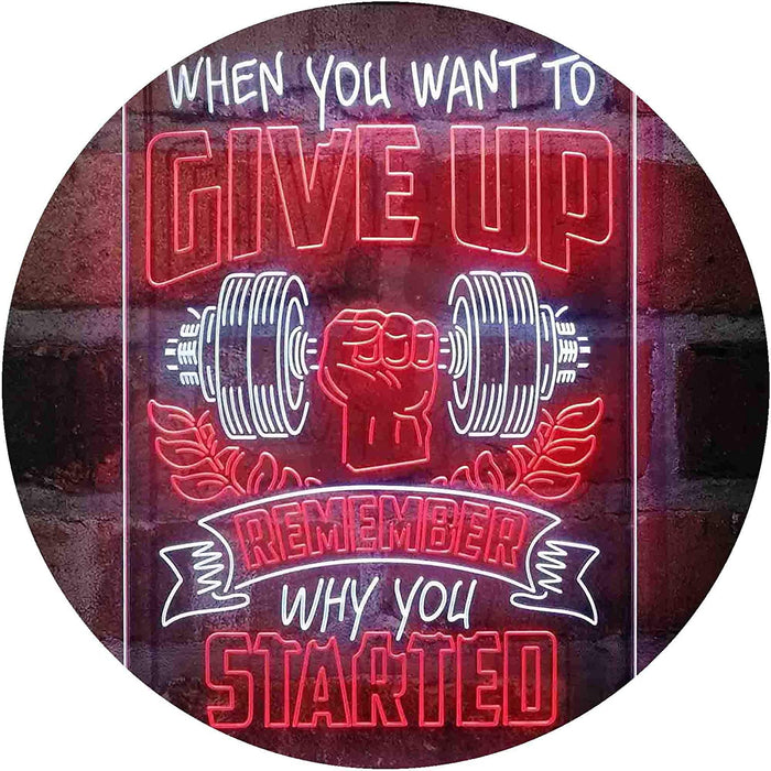 Remember Why You Started Fitness Gym Weightlifting LED Light Sign - Way Up Gifts