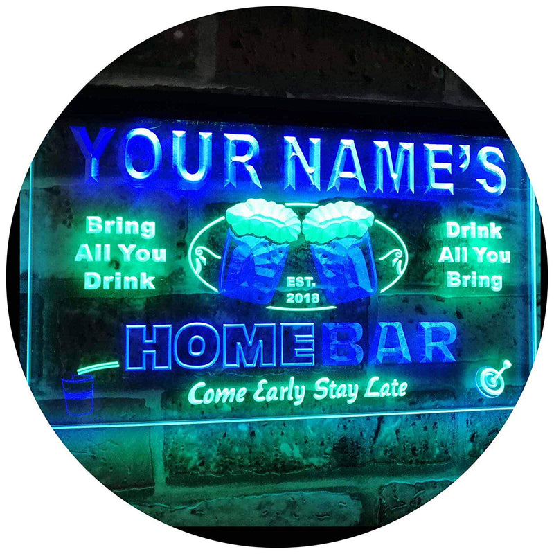 Personalized Home Bar LED Light Sign - LED Gift Works