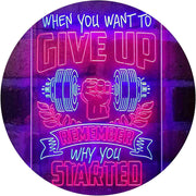 Remember Why You Started Fitness Gym Weightlifting LED Light Sign - LED Gift Works
